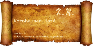 Kornhauser Máté névjegykártya